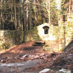 Die St. Barbarakapelle in der Dippoldiswalder Heide – eine romantische Ruine im Wald aus der Zeit der Reformation. Foto: Kuritz