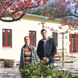 Freuen sich auf den neuen Standort und die Zusammenarbeit mit den hier ansässigen Vereinen: Christine Weimann und Daniel Skupin. Foto: Pohl