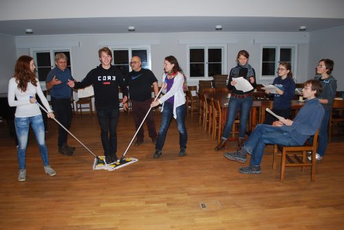 Proben für "Ausverkauf" in der Hoffnungskirche. Foto: ct