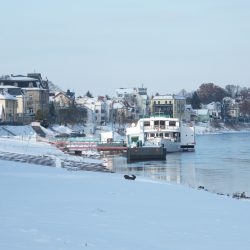 Der Winter verzaubert mit Schnee und Frost das Laubegaster Ufer. Fotos: Ziegner