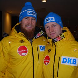 Die Wintersportler Martin Grothkopp (links) und Bobpilot Francesco Friedrich. Foto: Claudia Trache