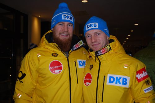 Die Wintersportler Martin Grothkopp (links) und Bobpilot Francesco Friedrich. Foto: Claudia Trache