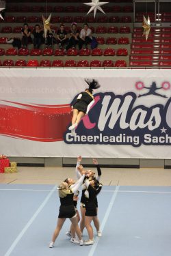 Der Dresdner Cheerleader Verein Dresden e. V. trainiert für die Qualifikation zur Teilnahme an den Deutschen Meisterschaften. Foto: Verein