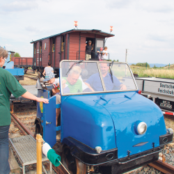 Der »Schienentrabbi« beim Gitterseer Bahnhofsfest. Foto: Archiv Sd