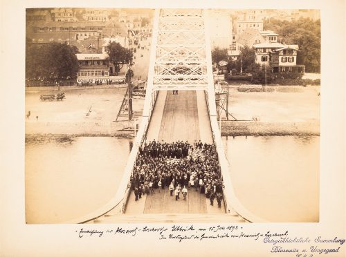 Historisches Foto von der Einweihung der Brücke 1893 aus der Sammlung von Scherz. Repro: Wolfgang Junius/Landesamt für Denkmalpflege