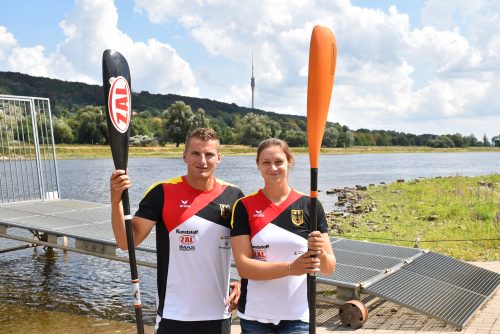 Die Blasewitzer Kanuten Tom Liebscher und Steffi Kriegerstein. Foto: Trache