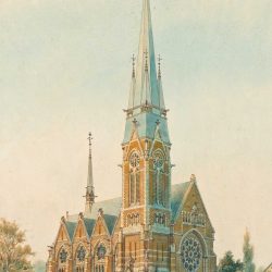 Karl Emil Scherz (1860–1945): Zeichnung der Heilig-Geist-Kirche, 1891. © Landesamt für Denkmalpflege Sachsen. „Ortsgeschichtliche Sammlung Blasewitz und Umgegend“ von K. E. Scherz.Foto: W. Junius