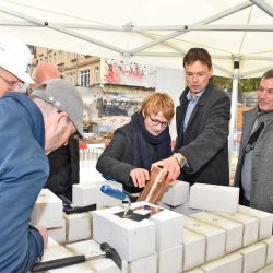 Grundsteinlegung für das neue Wohn- und Geschäftshaus an der Bautzner Straße. Foto: Möller