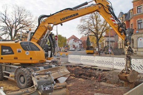 Aushubarbeiten am Wasaplatz. Foto: Steffen Dietrich