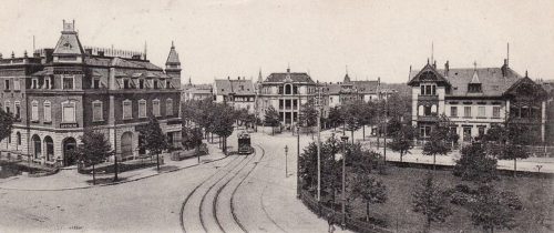 So sah es 1905 aus, als die Straßenbahn über Wasastraße und Wasaplatz fuhr. Foto: DVB