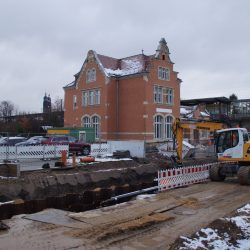 Bauarbeiten am Haltepunkt Strehlen. Foto: Steffen Dietrich