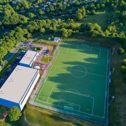 So könnte die neue Sporthalle an der Wittgensdorfer Straße 30 aussehen. Fotomontage: SG Gebergrund Goppeln e. V.