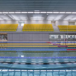 Blick in die neu gebaute Halle 1 des Schwimmsportkomplexes. Foto: Dresdner Bäder GmbH