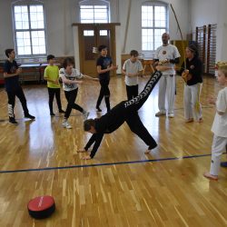 Die Sportart Capoeira vereint Tanz, Akrobatik, Musik – und macht den Ferienkindern Spaß. Foto: Trache