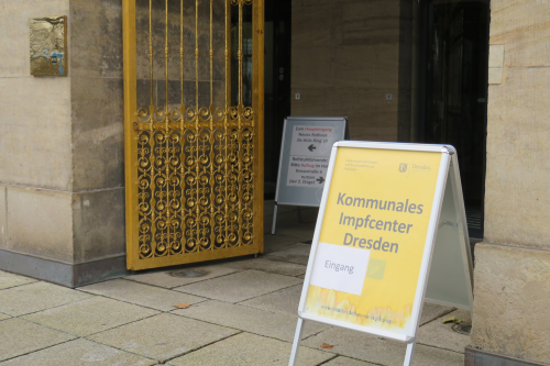 Offene Türen im Impfzentrum an der Goldenen Pforte. Foto: Pohl