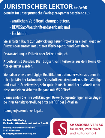 Juristischer Lektor gesucht