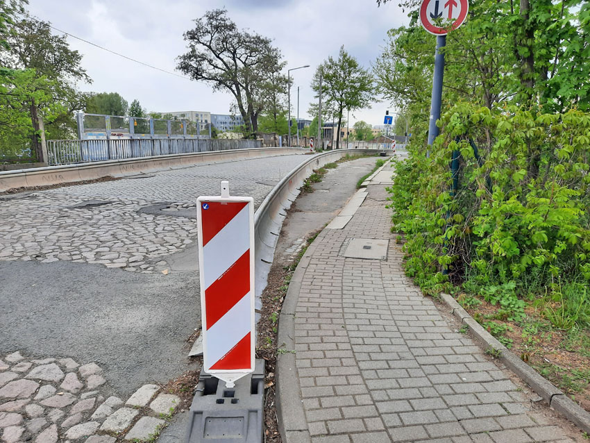 Anfahrt zur Brücke Fabricestraße. Foto: LH Dresden, Straßen- und Tiefbauamt