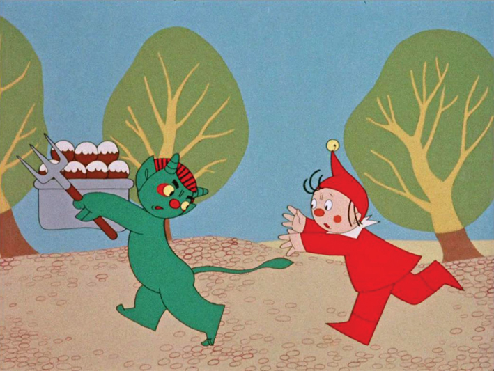 Wer hat die Pfannkuchen gemopst? Szene aus „Alarm im Kasperletheater“. Foto: DEFA-Stiftung/Werner Baensch