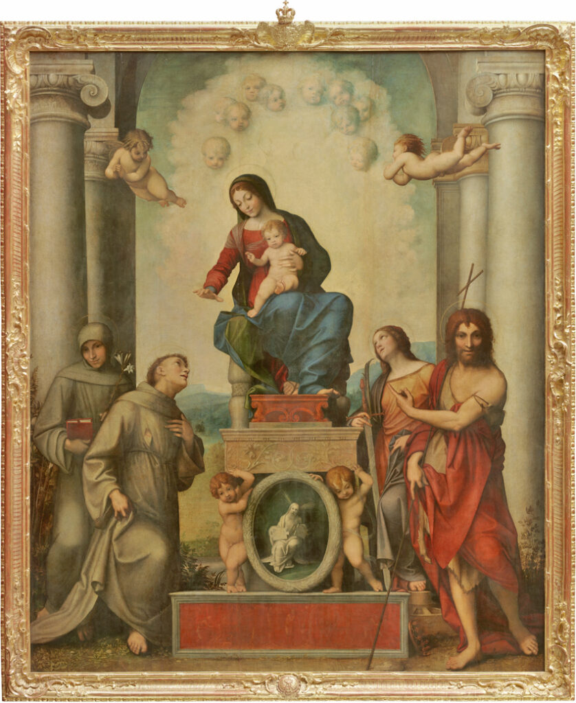 Kunsthistorische Betrachtung des Madonnen-Gemäldes von Correggio, das sich in der Gemäldegalerie Alte Meister in Dresden befindet. Foto: SKD/Herbert Boswank 