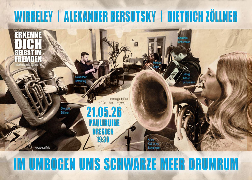 Die Zuhörer können sich beschwingte und fröhliche Musik mit WIRBELEY freuen. Fotomontage: WIRBELEY