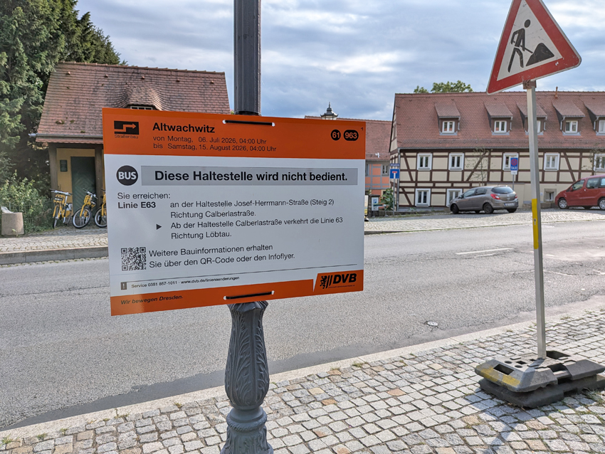 Loschwitz: Sperrung auf der Pillnitzer Landstraße Loschwitz: Sperrung auf der Pillnitzer Landstraße