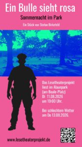 Einladung zum Theater unter freiem Himmel. Flyer: LeseTheaterProjekt